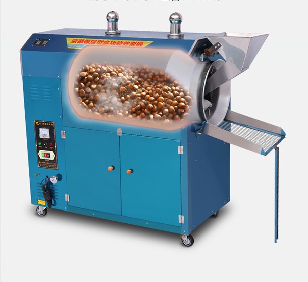 金本厂家直销全自动不锈钢板栗花生瓜子炒货机不锈钢栗子翻炒机