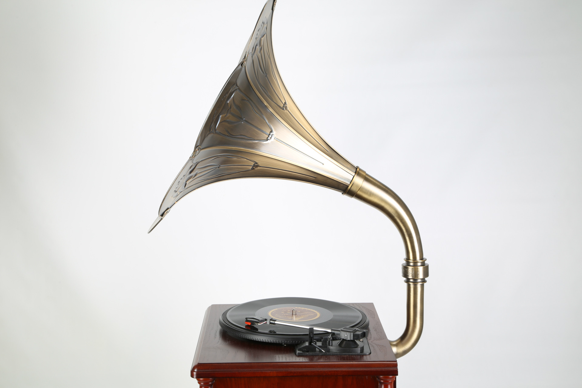 家乐声留声机复古低音炮电唱机台式黑胶唱片机蓝牙音响大喇叭摆件