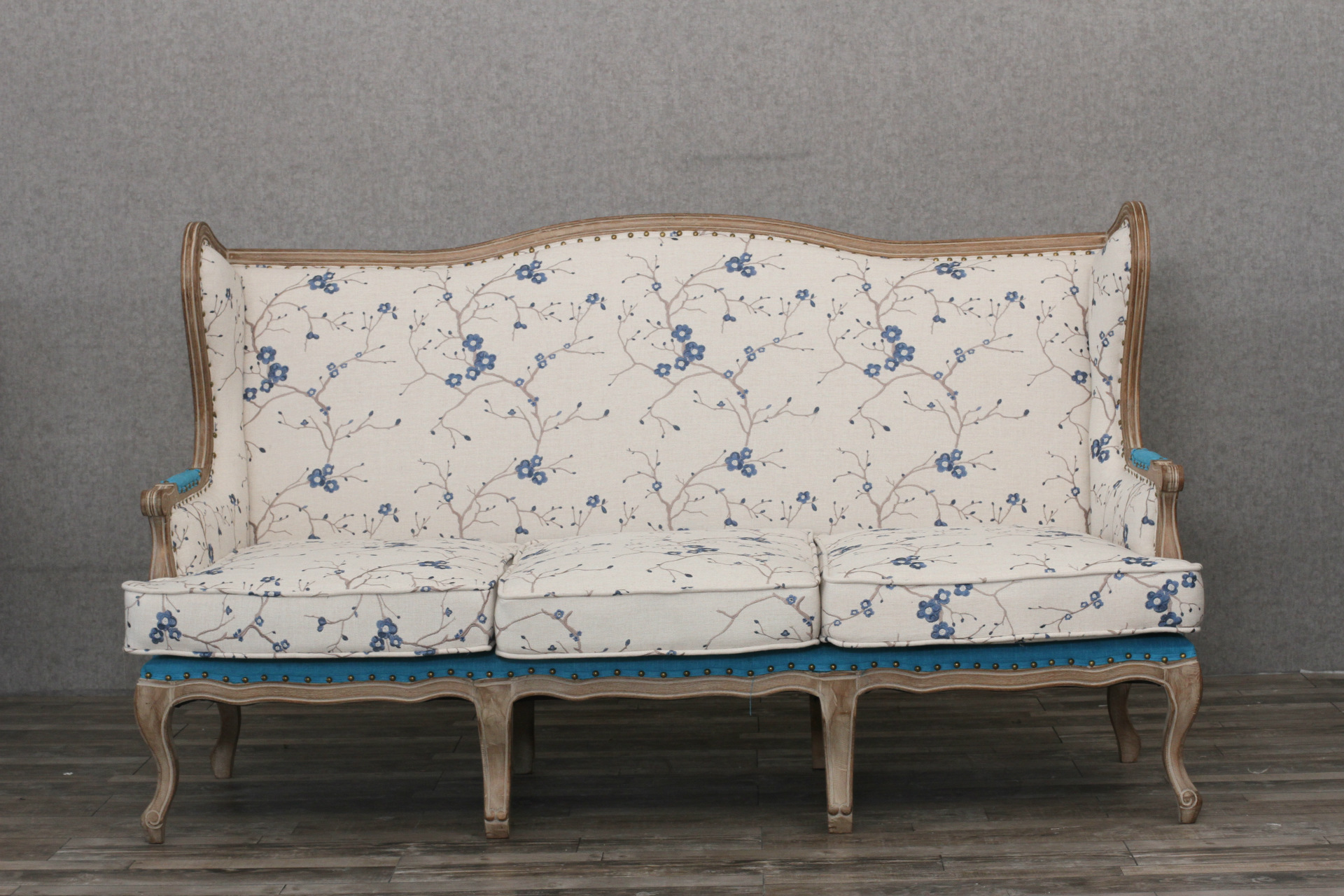 美式酒店沙发单人双人三人沙发 布艺花纹沙发 复古客厅书房沙发椅