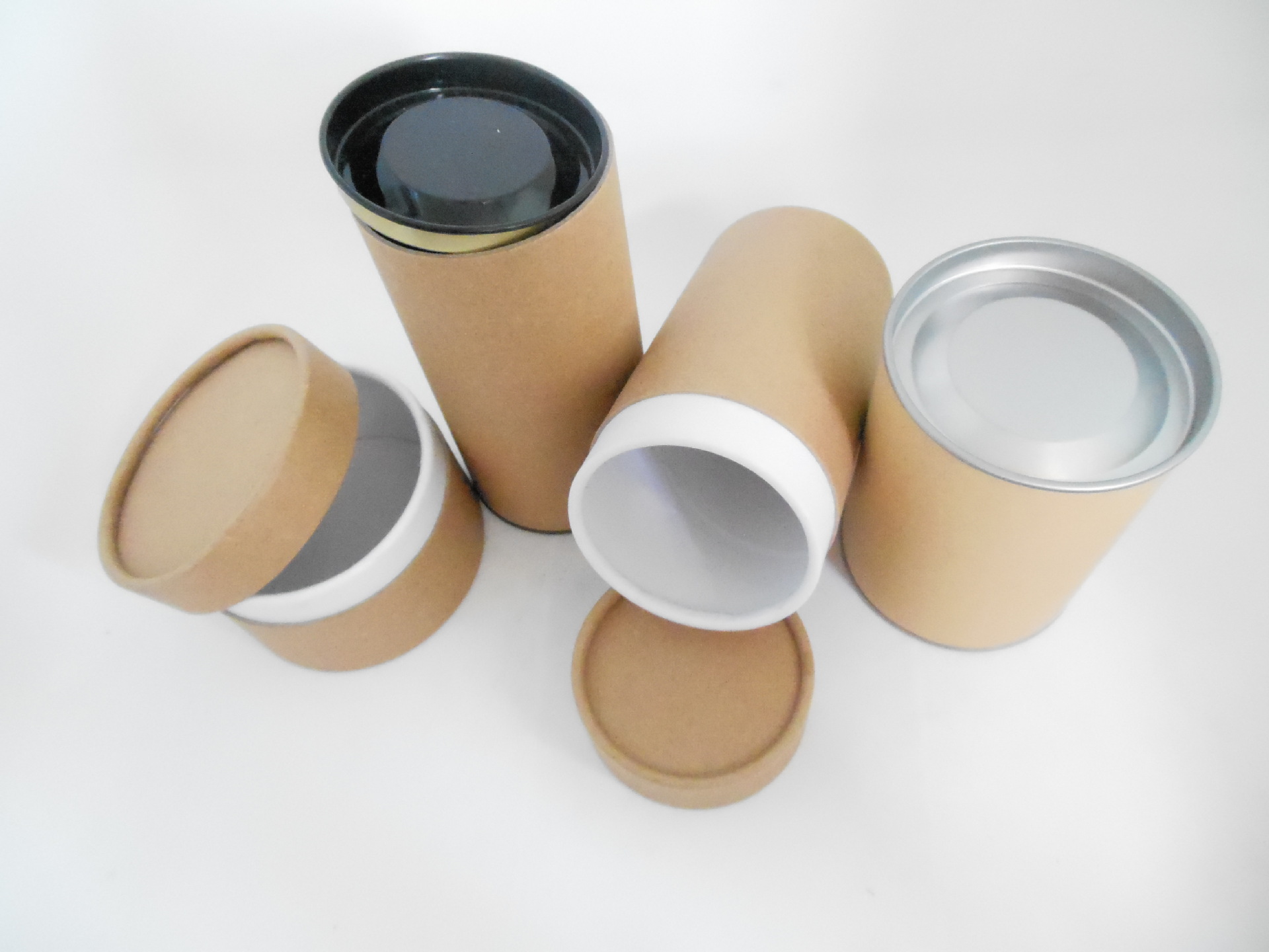 厂家专业定做环保牛皮纸食品茶叶纸罐马口铁花茶纸筒杯子纸罐