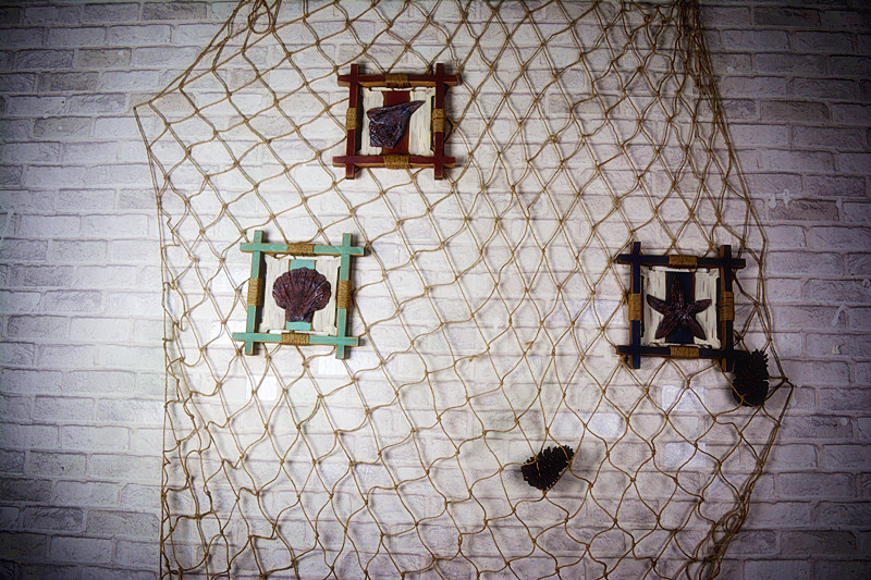 纯手工天然麻绳网 装饰网 服装店挂衣网 楼梯防护网