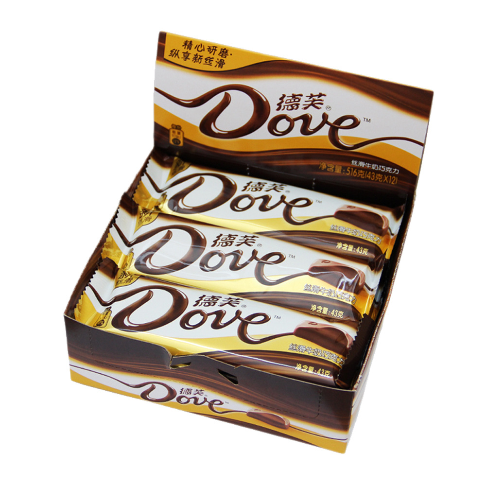 正品德芙dove丝滑巧克力批发43g 12条整80后经典怀旧零食批发