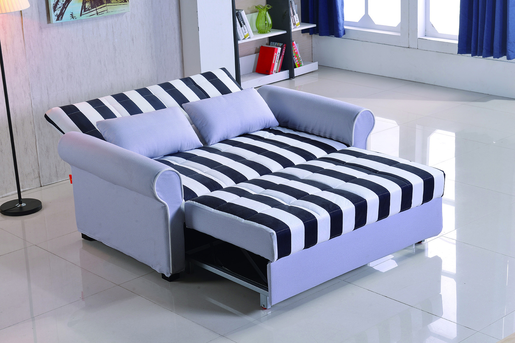 美式沙发床 三人位沙发床 布艺沙发床