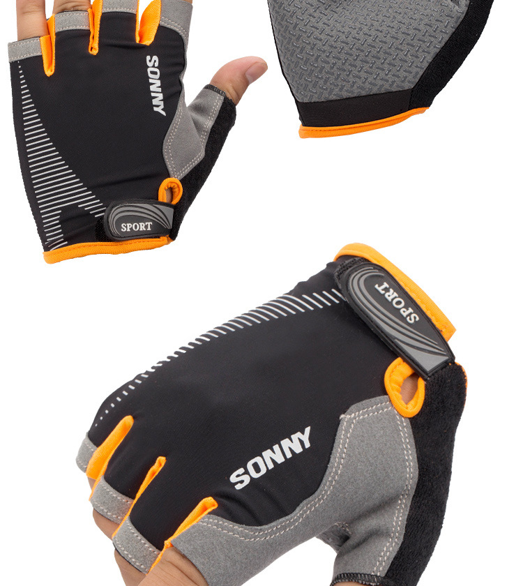 男半指户外运动骑行登山健身高弹冰丝防滑透气半指手套男一件代发