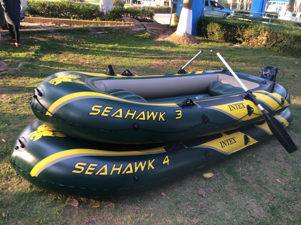 intex68349海鹰三人船漂流船皮划艇充气艇钓鱼船