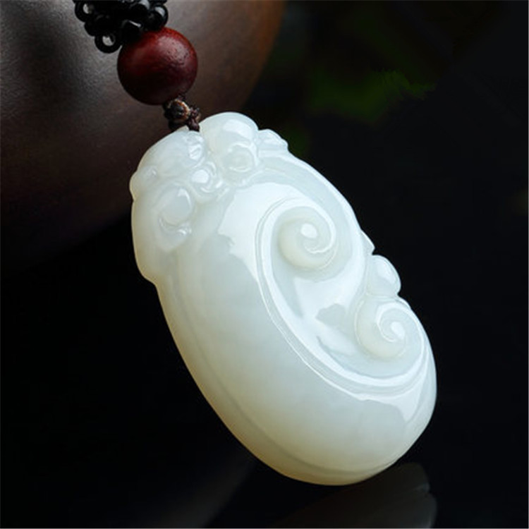 瑾玉坊产地货源天然新疆和田玉如意吊坠男女款白玉如意玉挂件送礼