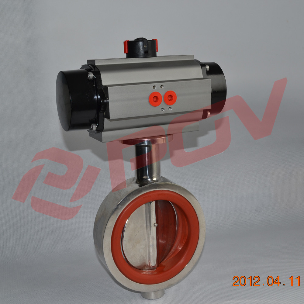 对夹式气动蝶阀用于水液,空气,油等介质开关切断与流量调节