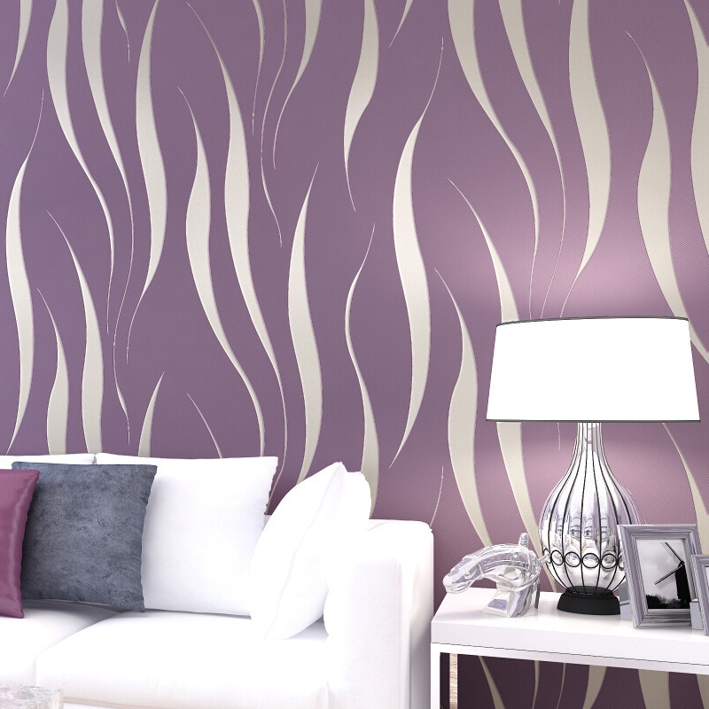 Fashionable Simple 3D Wave Pattern Wallpaper Non-Woven Foam Wallpaper Bedroom Living Room Background Wall Full of Home Decoration Wallpaper