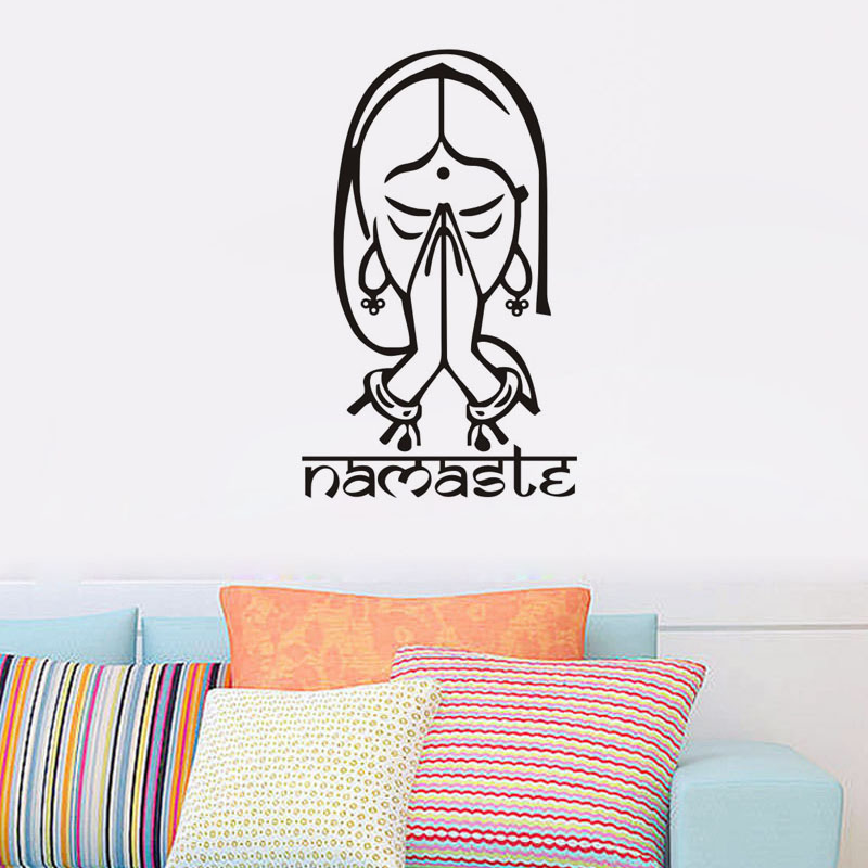 新款印度瑜伽图案墙贴 可移除防水家居装饰墙纸厂家批发jd1746b1