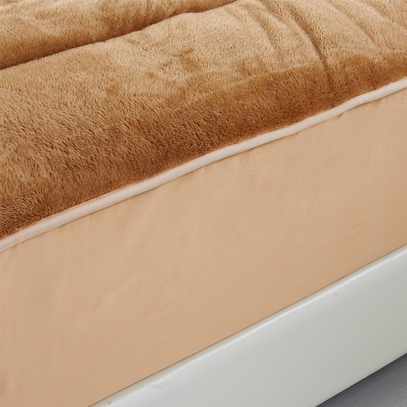 秋冬驼绒加厚保暖床笠席梦思保护垫防滑床垫驼绒床笠式床垫