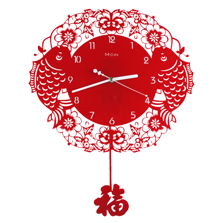 厂家批发直销创意中国风简约挂钟艺术钟表现代个性背景墙静音挂钟