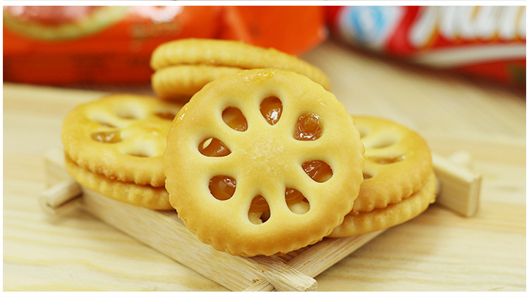 万士发凤梨果酱夹心饼干100g休闲零食品早餐饼干批发