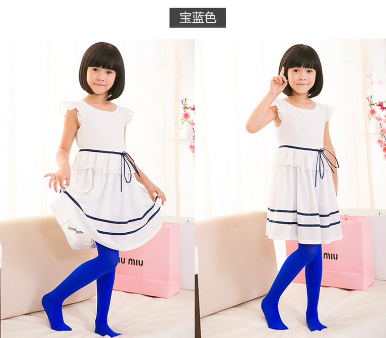 儿童舞蹈袜 春秋款女童中厚丝袜 舞蹈连裤袜白色 宝宝袜子 四季袜