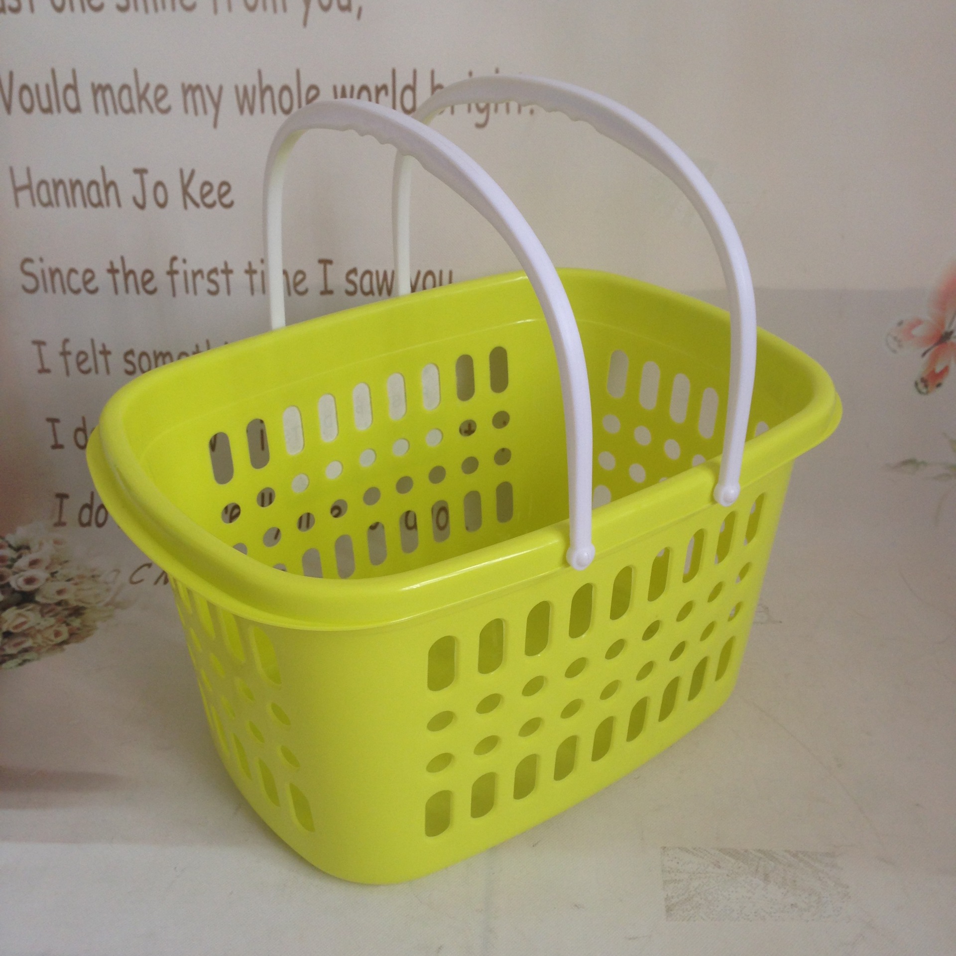 新款家用多功能塑料手提篮超市大号手提篮 果蔬收纳购物篮批发