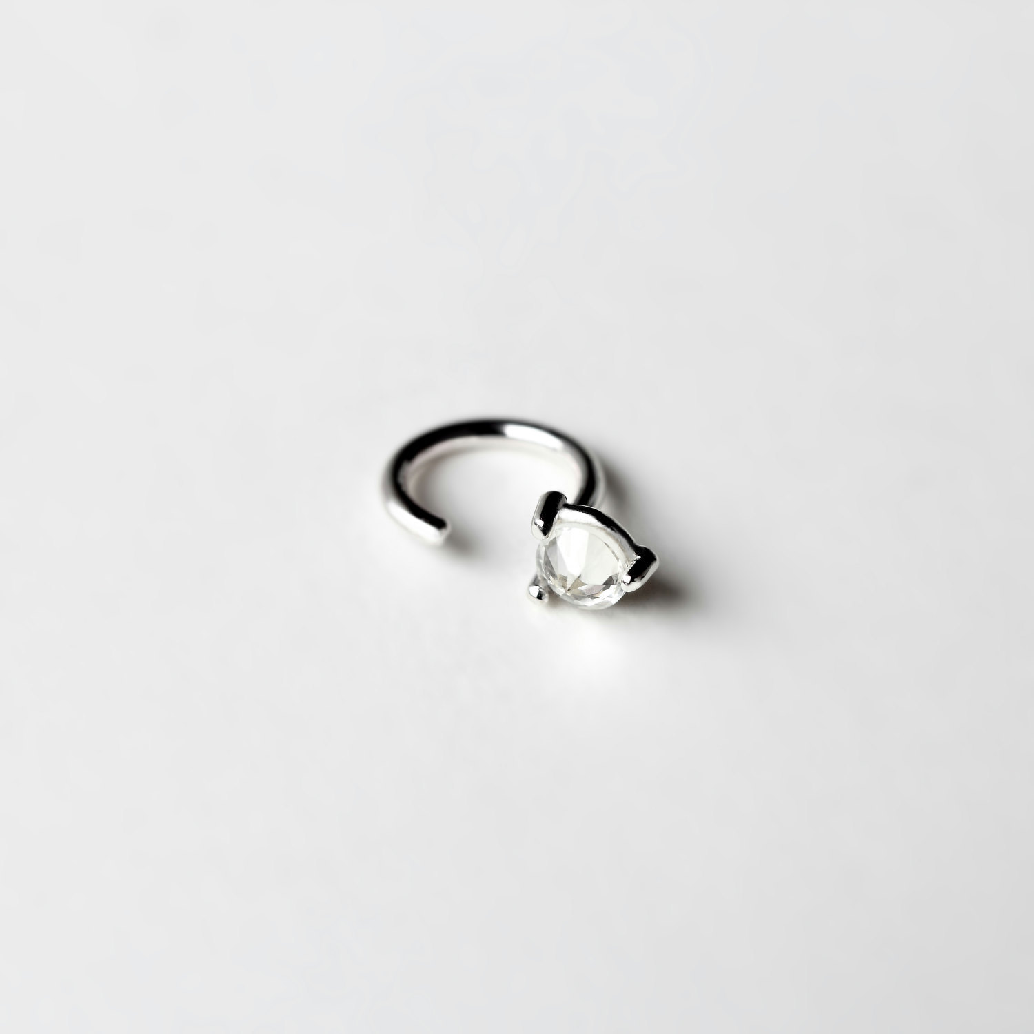 克罗地亚设计师andrea s925银耳钉 黑钻耳环简文艺创意手工耳饰