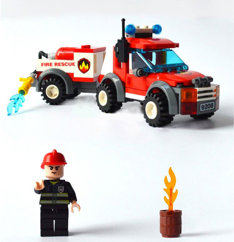 古迪gudi消防救援车9208儿童益智拼装拼插玩具积木礼物礼品