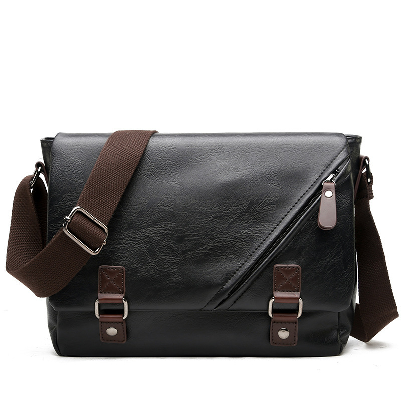 Fashion New Men's Shoulder Bag Business Casual Pu Leather File Bag Men's Leather Bag Messenger Bag Messenger Bag School Bag