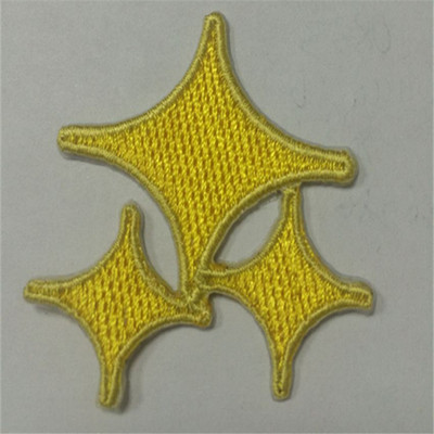 星星图案刺绣包边徽章定制 特殊刺绣产品 背胶熨烫徽章定做工厂