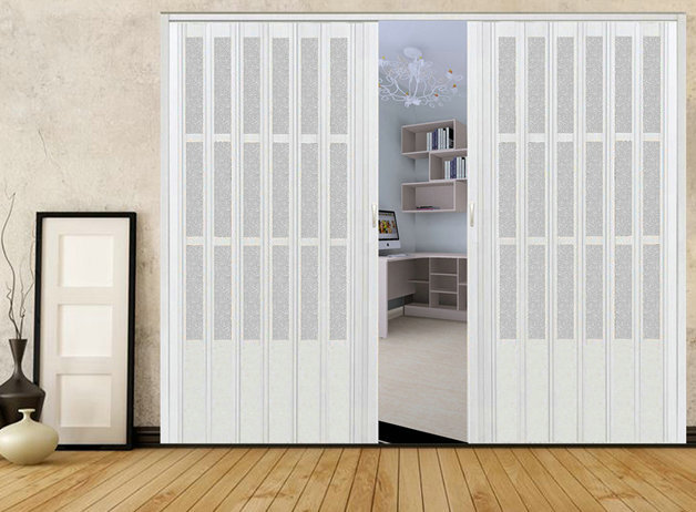 厂家直销卫生间塑料pvc折叠门 厨房阳台玻璃移门 pvc折叠门推拉门 - 