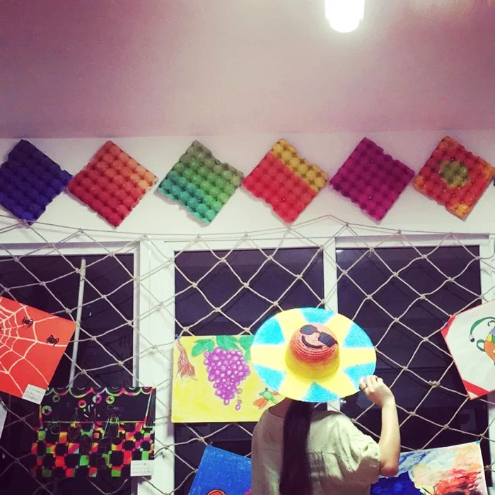 幼儿园绘画草帽diy墙面布置装饰创意美术材料画画涂鸦草编