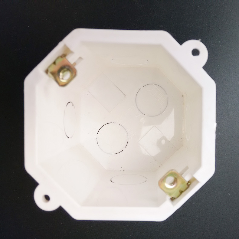 红叶厂家直销pvc八角线盒八角灯头盒86x60电工灯头盒暗装明装线盒