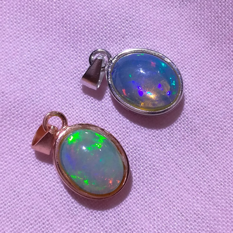 欧泊吊坠 实物拍照 火彩好 天然澳洲火欧泊 星空炫彩色