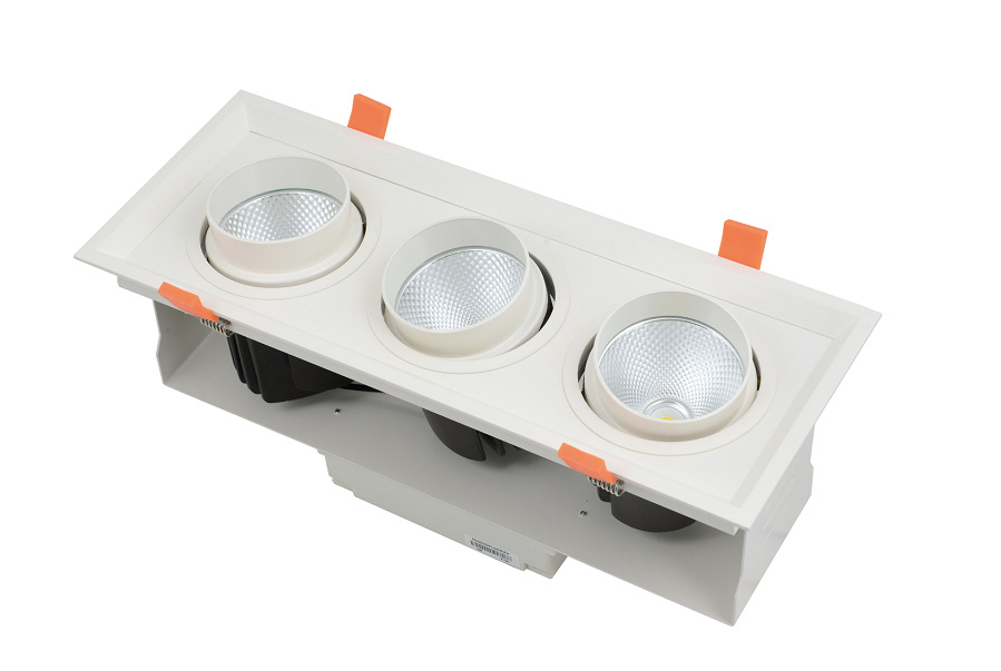 新款热销led格栅灯 三头led格栅射灯