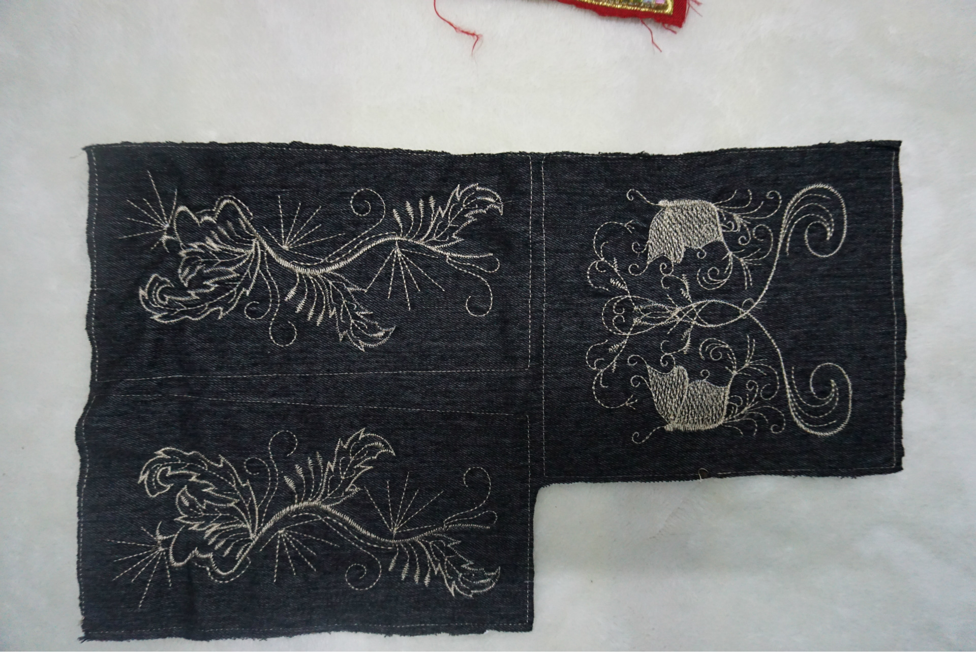 厂家直销电脑绣花刺绣加工定制定做韩版牛仔t恤服装饰品辅料