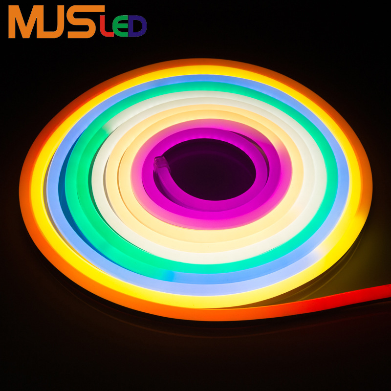 高品质led霓虹柔性灯带 220v彩虹管七彩rgb超亮户外防水软灯条