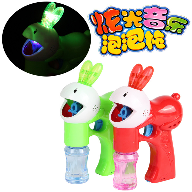 夏季热卖 电动兔子泡泡枪 2瓶水 音乐灯光 厂家批发 3