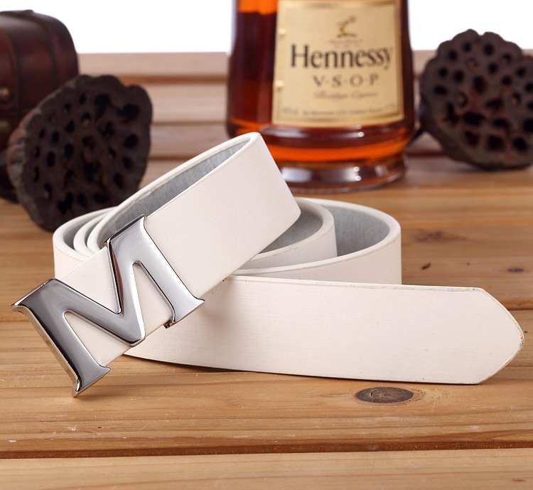 白色皮带男士韩版潮流青年个性学生平滑扣腰-腰带,腰链,腰饰