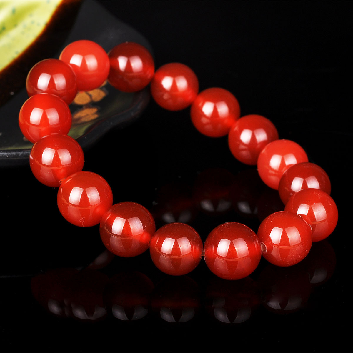 云端多福人造红玛瑙手链饰品手串男女款情侣配饰