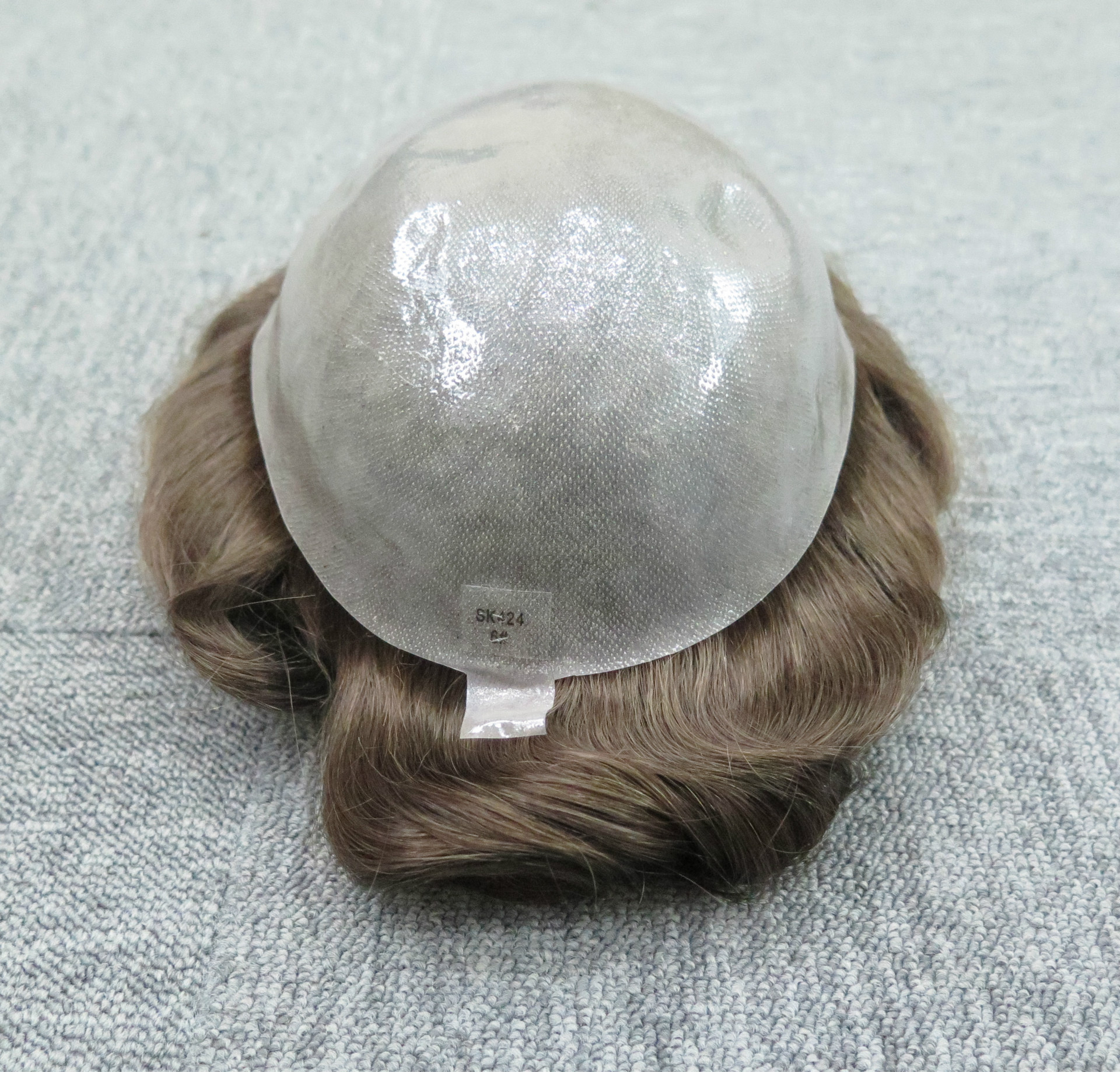 假发男士发块真人发手钩手织全pu 0.12-0.14mm自然结实现货