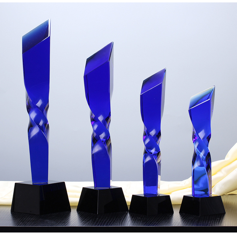 彩色奖杯水晶定制活动纪念品比赛奖杯高档奖杯订做晚会颁奖礼品