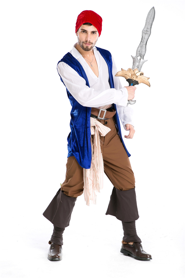 万圣节男装角色扮演海盗装 加勒比海盗服装 男装海盗服制服诱惑