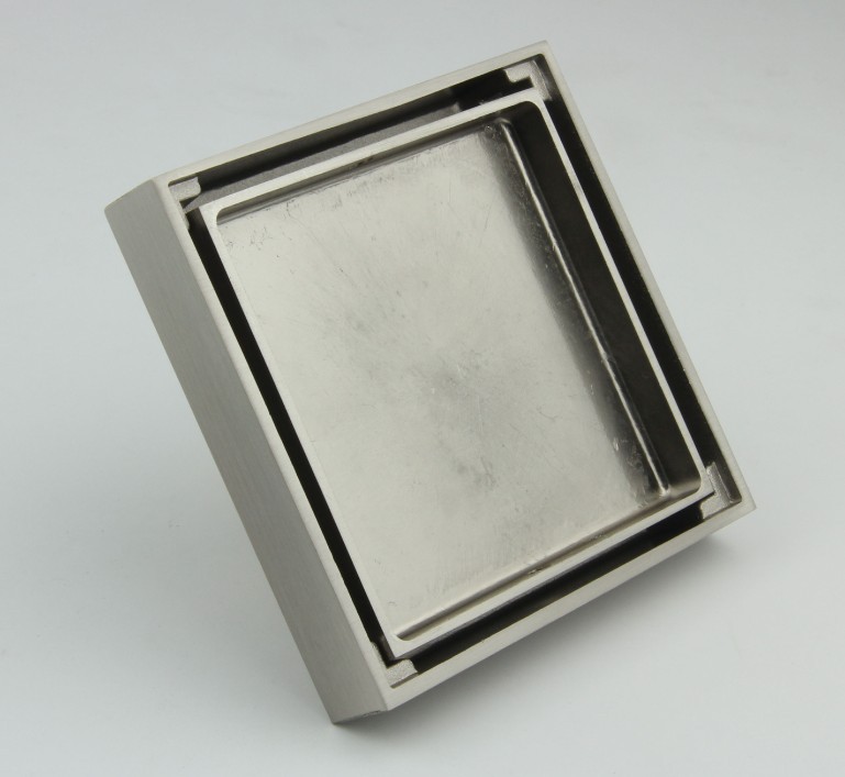 卫浴五金 浴室电镀色隐形地漏 铜防臭地漏 正方形隐形防臭地漏