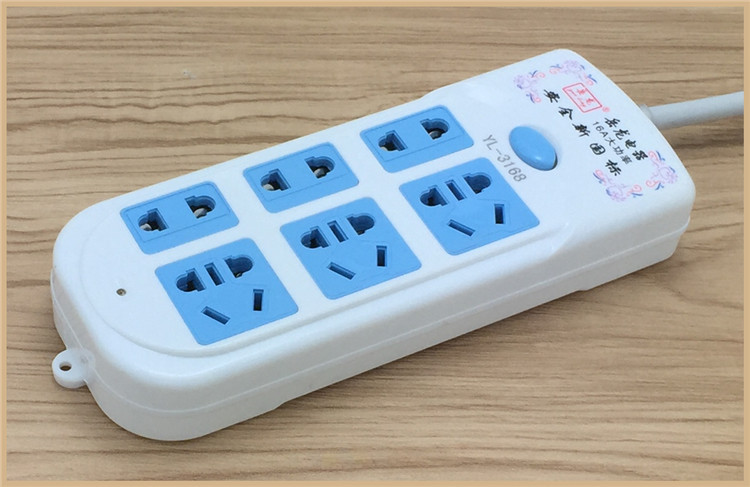 新国标插排16a大功率电源插座岳龙长线多位接线板三极4米