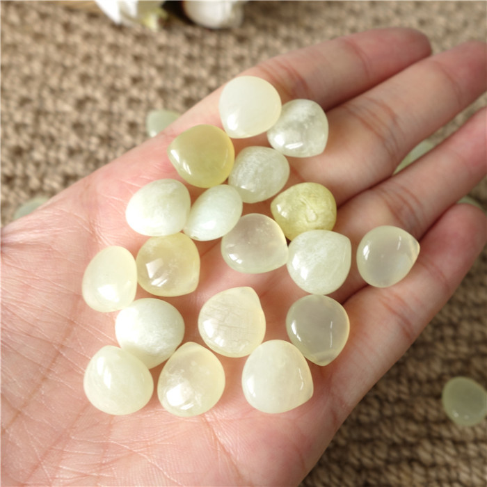 天然岫玉新山玉扁吊胆水滴形扁水滴耳环吊坠发簪diy配件横孔12mm