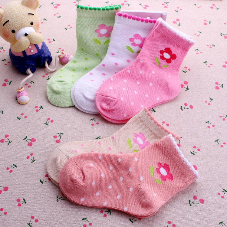 秋冬新款小花朵棉袜112岁女童袜儿童袜批发厂家直接发货t003