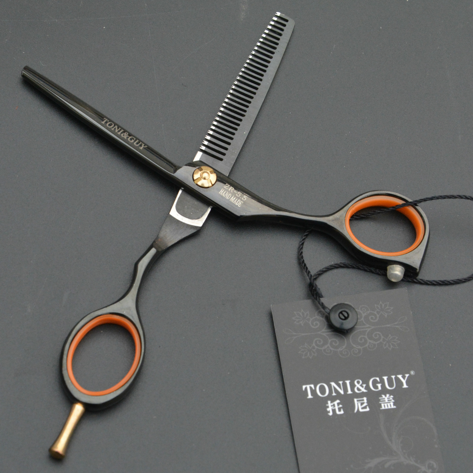 5寸黑钢托尼盖美发剪刀刘海剪平剪打薄剪牙剪理发剪刀套装批发