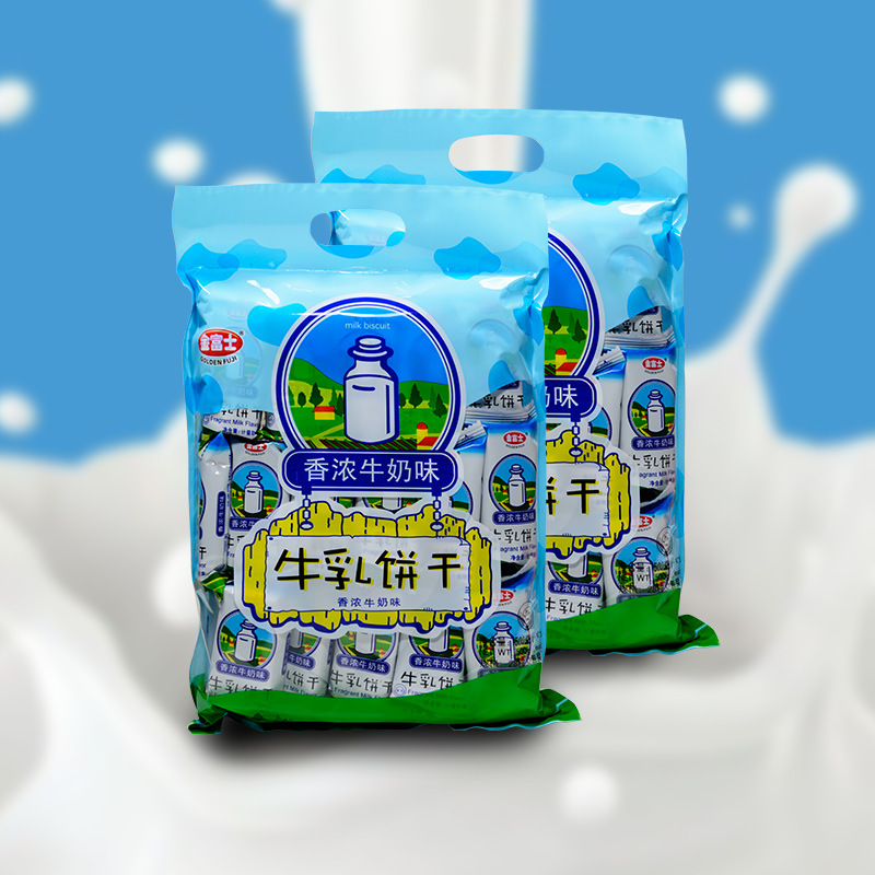 金富士高原牧场特浓牛奶牛乳大饼干儿童小包装零食甜味食品400g