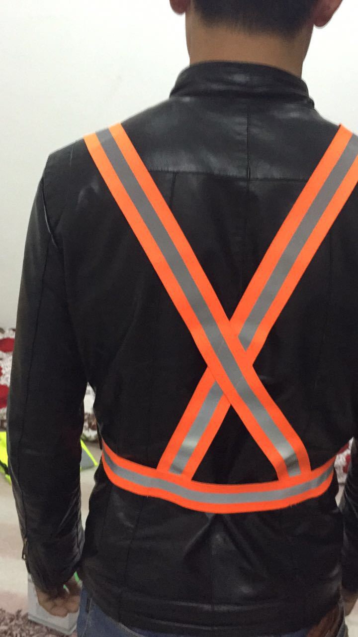 厂家直销型反光安全服反光背心扣件5公分夜跑松紧带背心帅强劳保