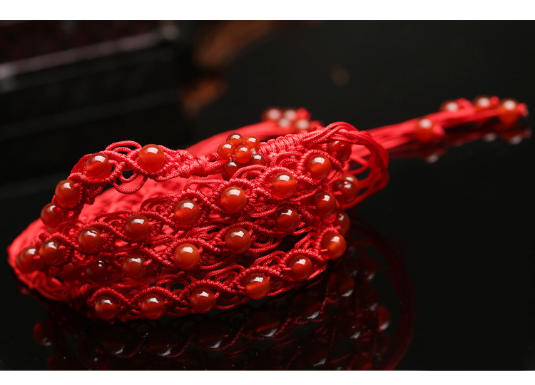 本命年红绳腰链2016猴红玛瑙红腰带编织红腰绳男女饰品礼