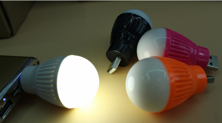 led usb小灯泡 插口灯泡 迷你彩色led球泡灯 户外夜晚应急灯泡