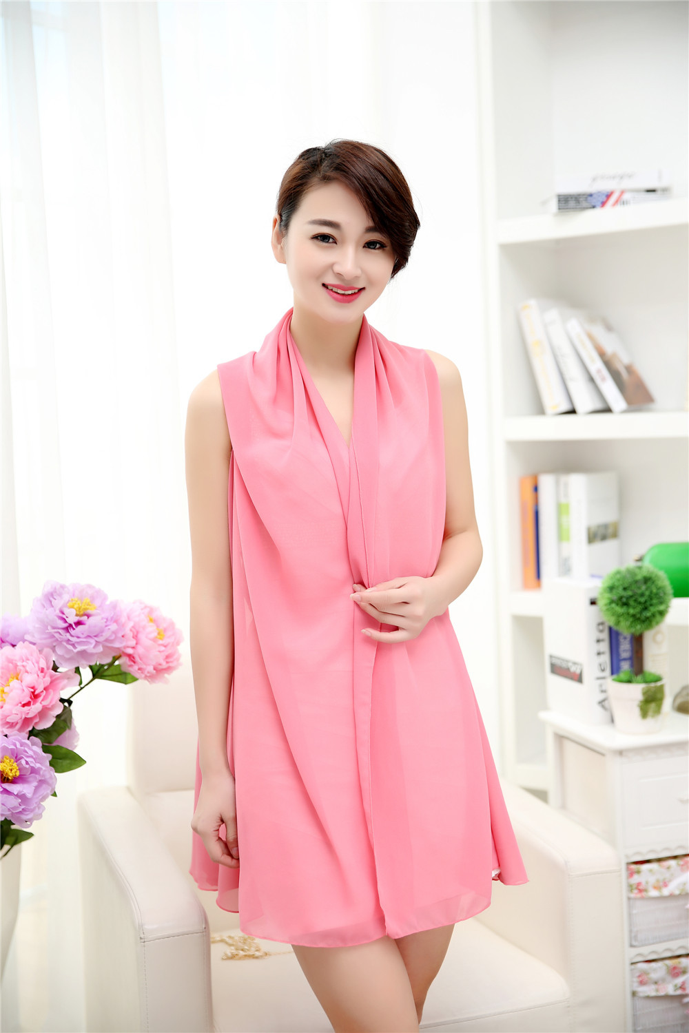 2016时尚新款春夏百变披肩雪纺印花防晒丝巾围巾女超大沙滩巾批发