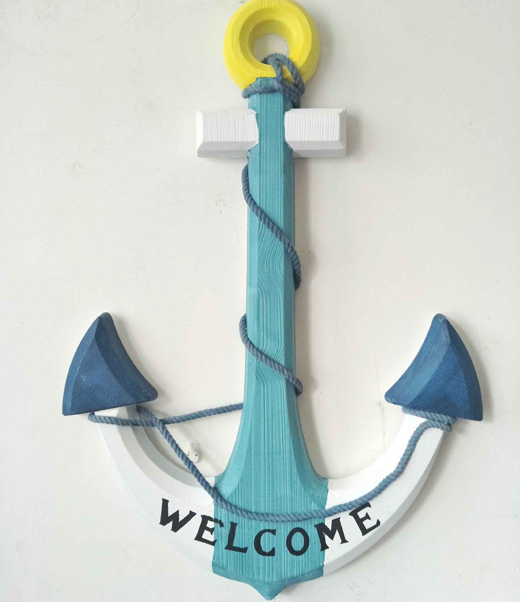 地中海风格 做旧装饰船锚 手工船锚工艺品木制60公分锚