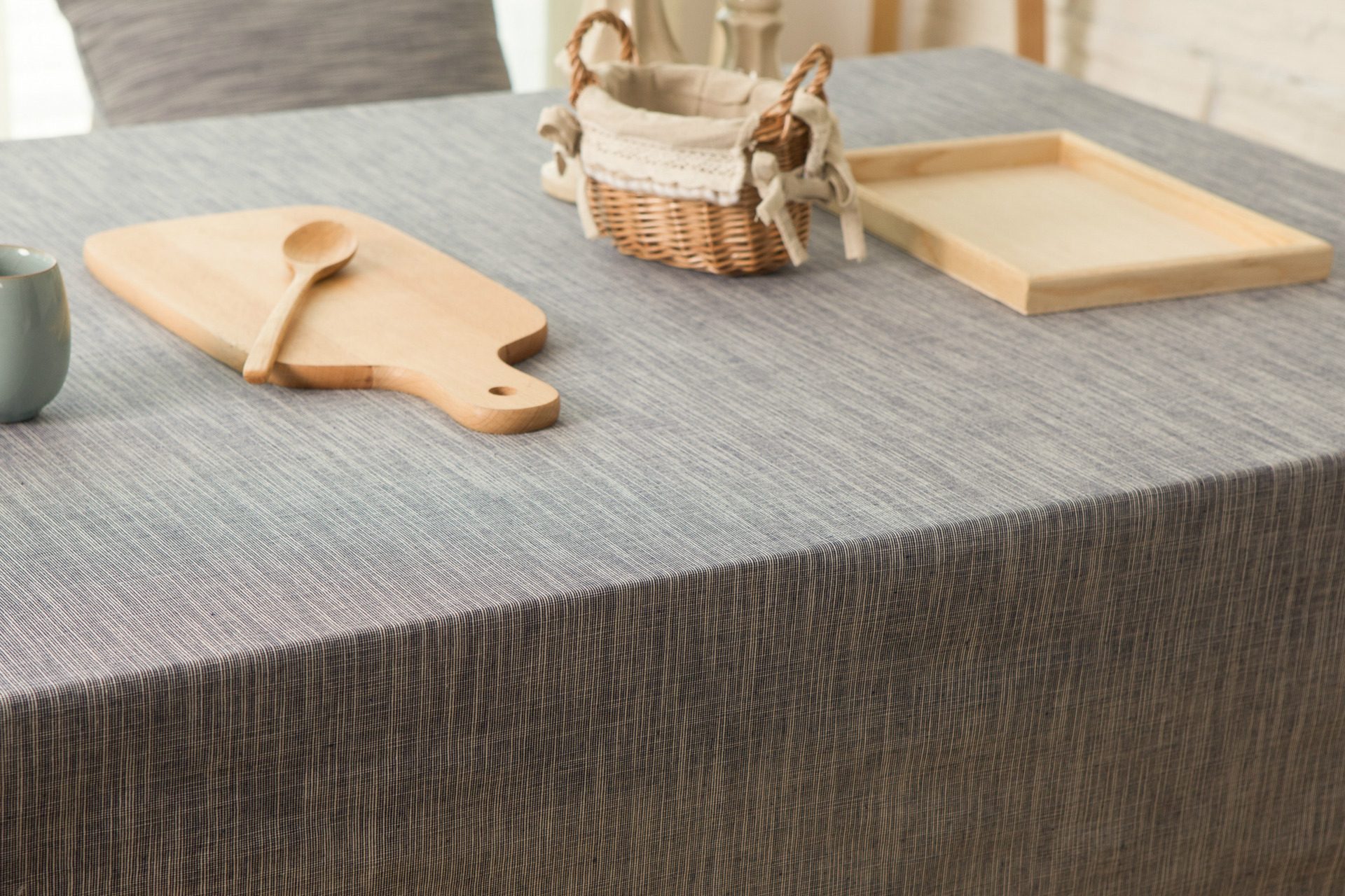 日式棉麻素色桌布台布灰咖蓝素布餐桌茶几布艺 一件代发