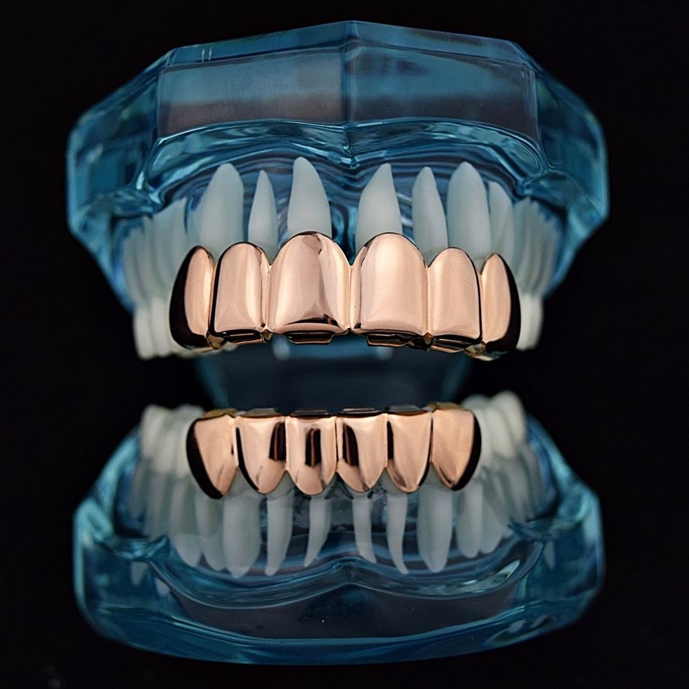 亚马逊ebayr热卖金牙套玫瑰金 teeth grills 圣诞节