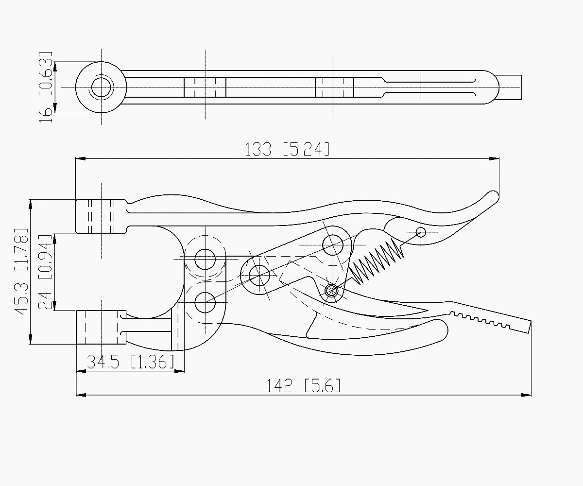 单位(unit):mm[inch] 注:图纸括号内的尺寸单位为英寸