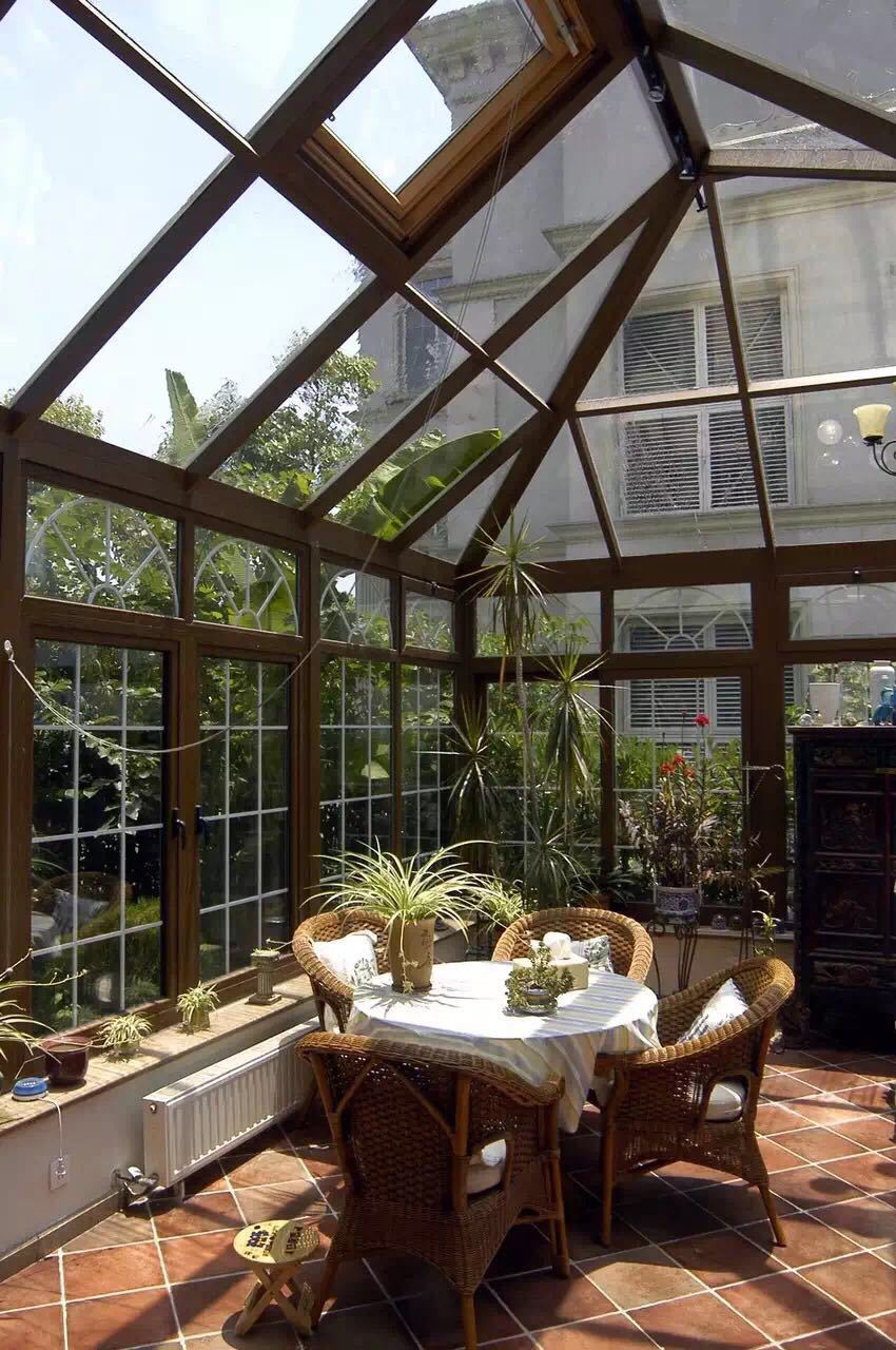 钢结构阳光房落地窗玻璃房盖顶封阳台露台彩钢板隔热中空钢化玻璃